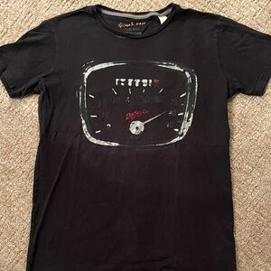 Diesel Black Graphic Crewneck T-Shirt with Speedometer Print